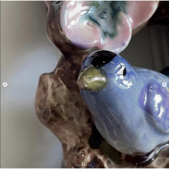 Vintage Bird Planter Vase Porcelain Ceramic FloArt Japan - Picture 3 of 7